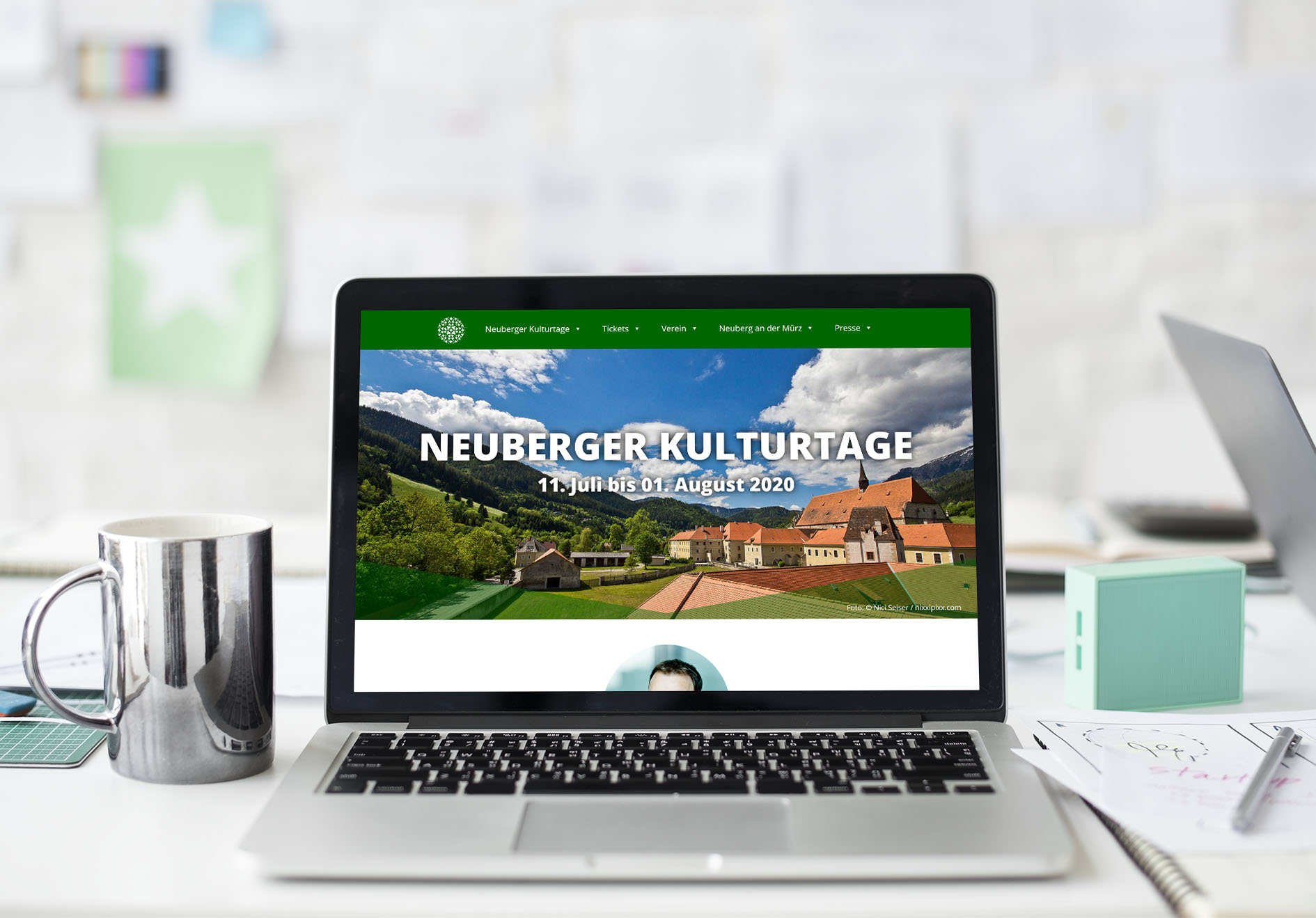 Webseite Verein Neuberger Kulturtage Ansicht Laptop