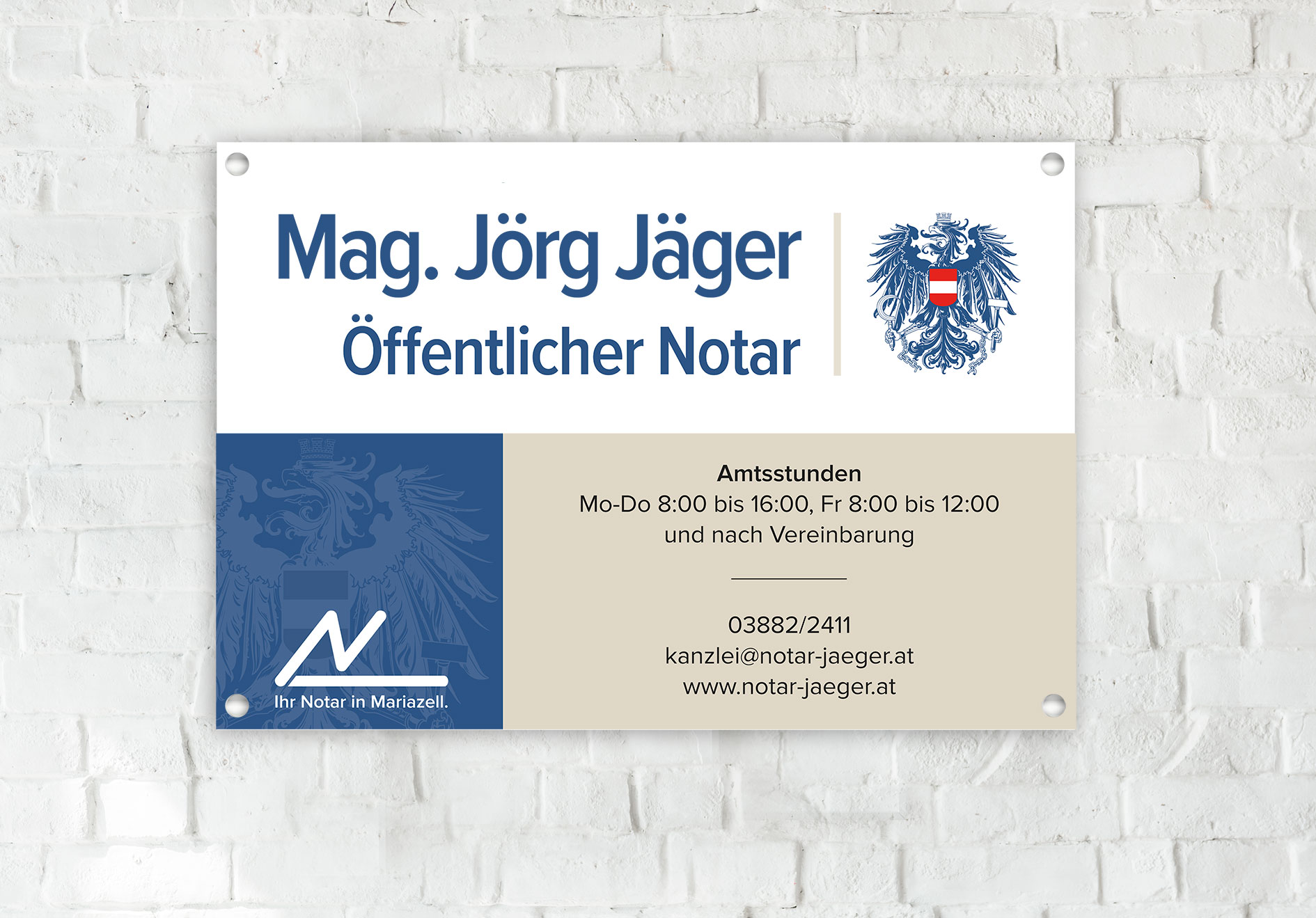Türschild Mag. Jörg Jäger